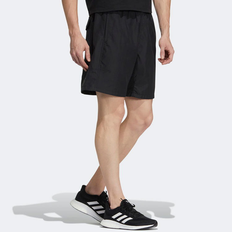 Image of Men's adidas Solid Color Logo Printing Sports Shorts Black HD0065