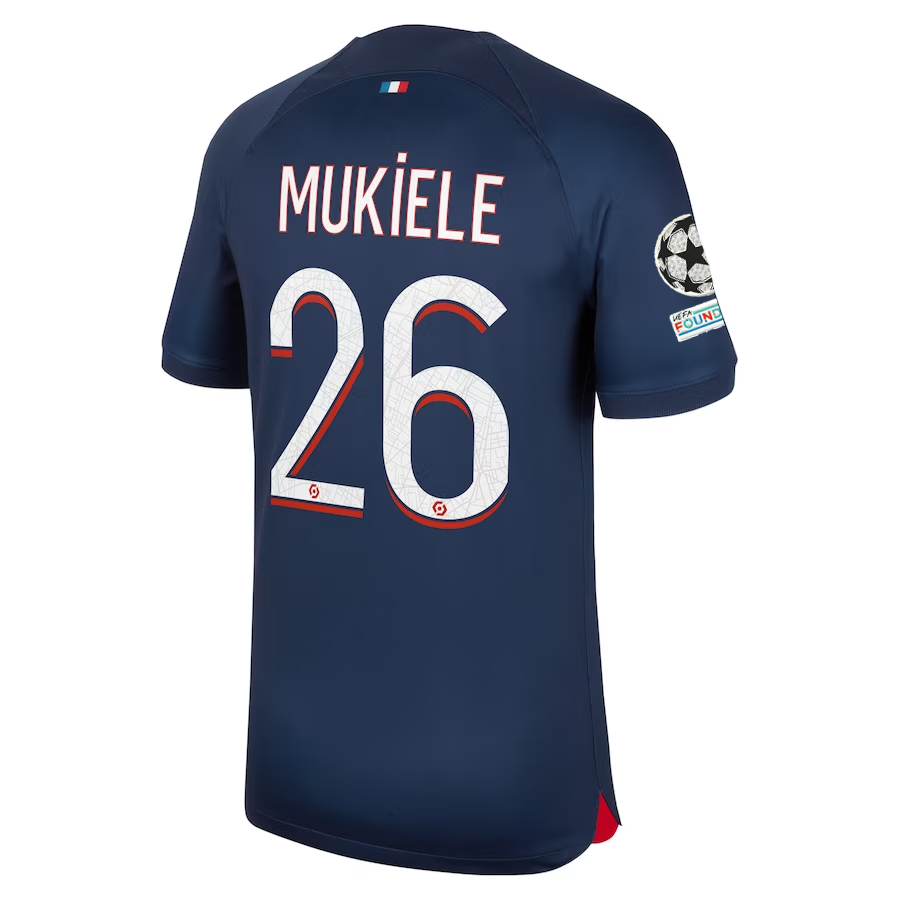 Nike Paris Saint-Germain Nordi Mukiele Home Jersey w/ Champions League Patches 2