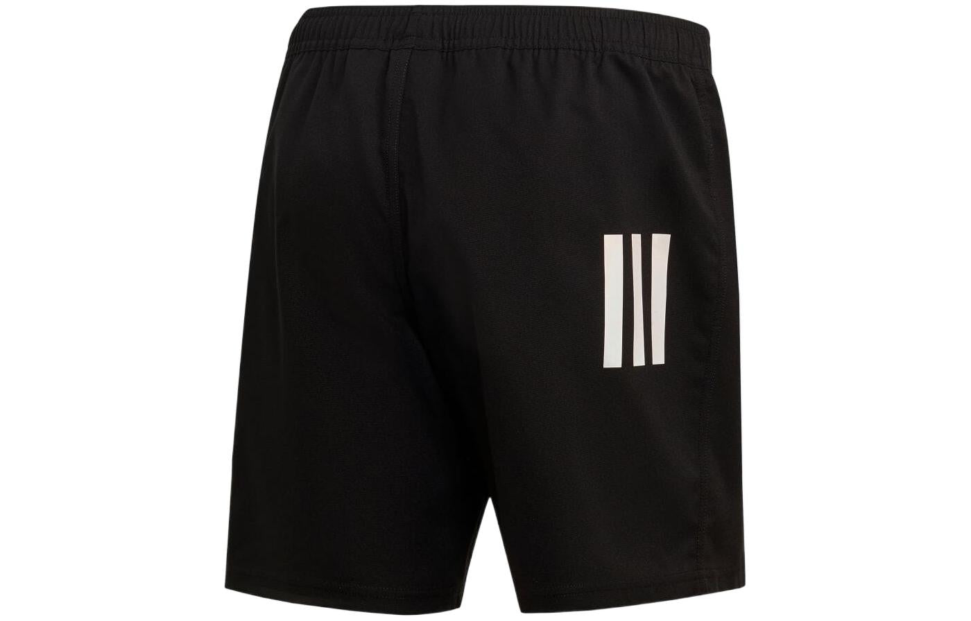adidas Solid Color Stripe Logo Soccer/Football Training Sports Shorts Black DY84