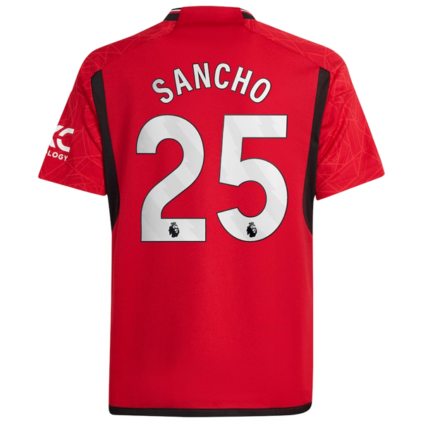 adidas Youth Manchester United Jadon Sancho Home Jersey 23/24 (Team College Red)