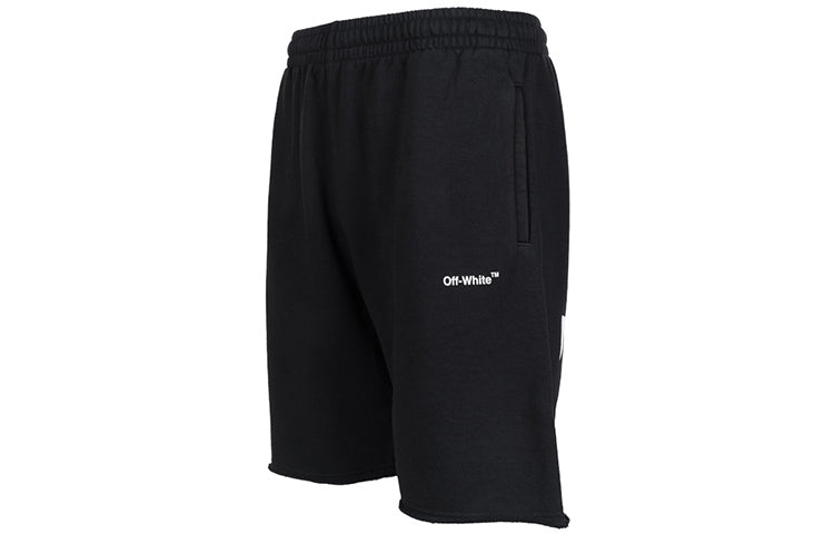 Image of Men's OFF-WHITE SS22 Logo Printing Sports Shorts Version Black OMCI006C99FLE0011