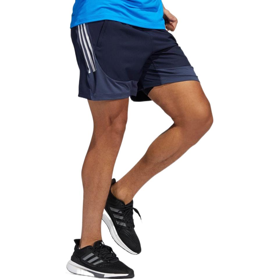 adidas Colorblock Elastic Waistband Loose Straight Shorts Men's Dark Blue HE6792