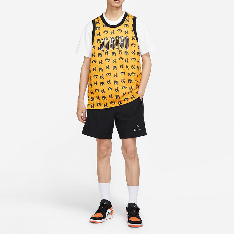 Air Jordan Solid Color Logo Woven Casual Shorts Black DQ7876-010