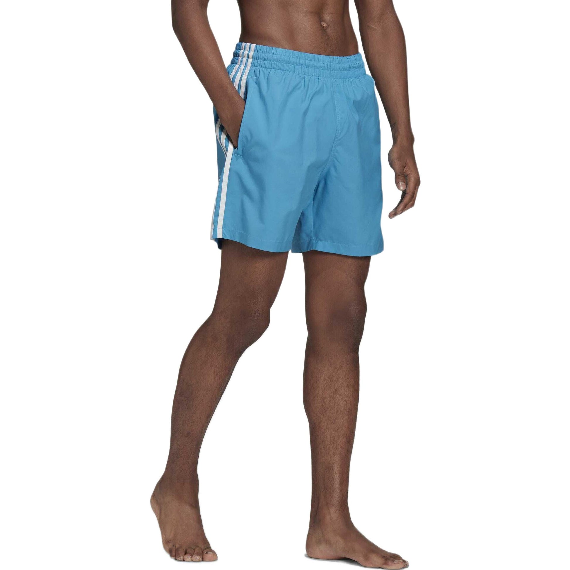 adidas originals ADICOLOR TRACE Classic Logo Printing Straight Shorts Blue HB953