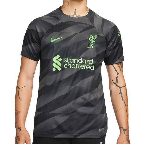 Image of Nike Liverpool Allison Becker Goalkeeper Jersey w/ EPL + No Room For Racism Patc