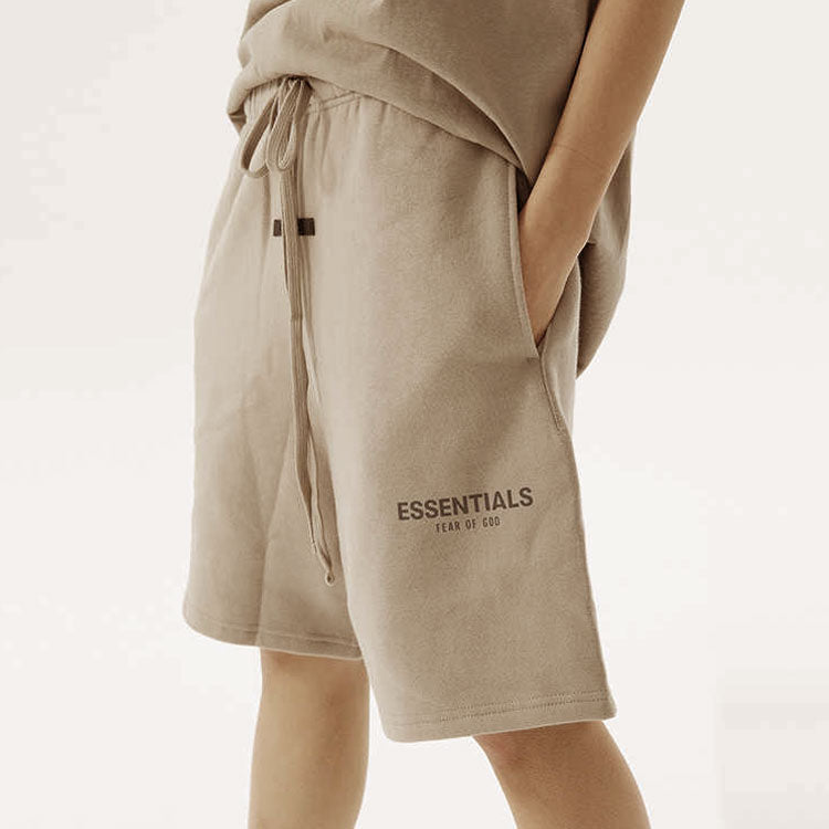 Image of Fear of God Essentials FW21 Sweatshort Dark Tan FOG-FW21-182