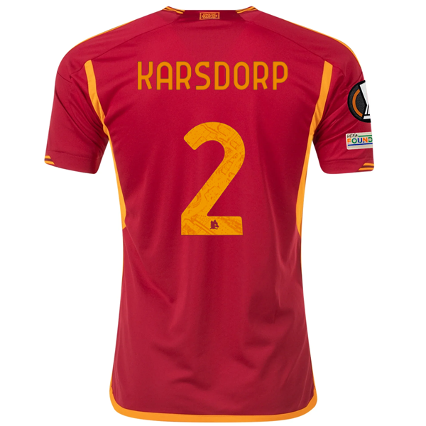 adidas Roma Rick Karsdorp Heimtrikot mit Europa League Patches 23/24 (Team Victo