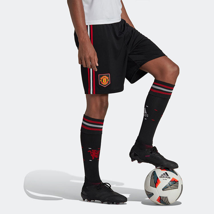 adidas MUFC Manchester United Soccer/Football Sports Stripe Shorts Black H13882