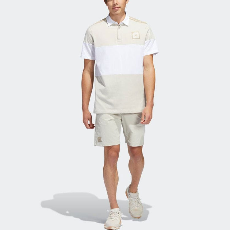 Image of adidas Solid Color Side  Belt Straight Shorts Men's Creamy White HS5622