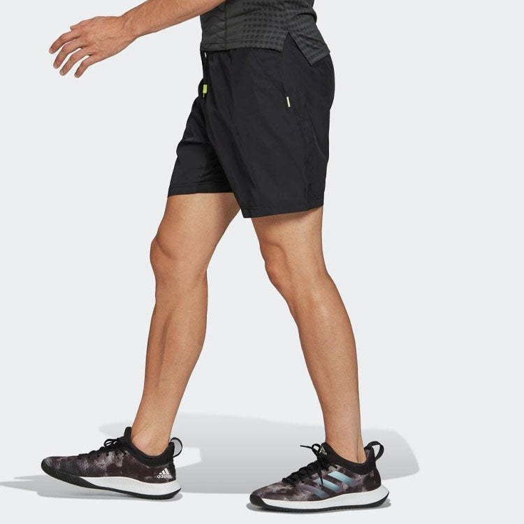 Image of Men's adidas Solid Color Casual Drawstring 2 In 1 Sports Shorts Black HG4203