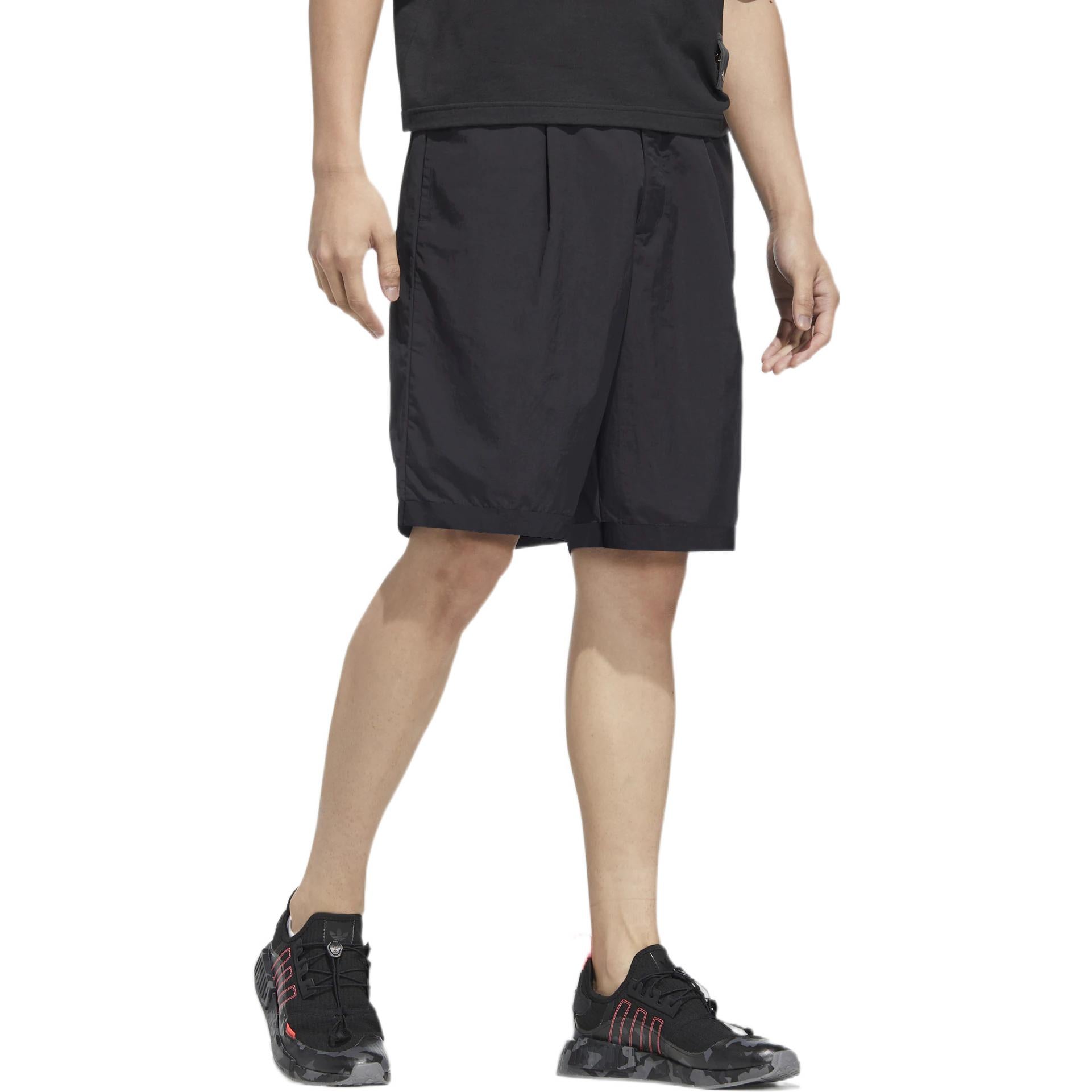 Image of Men's adidas originals Y2K Shorts 2 Solid Color Logo Pattern Straight Sports Bla