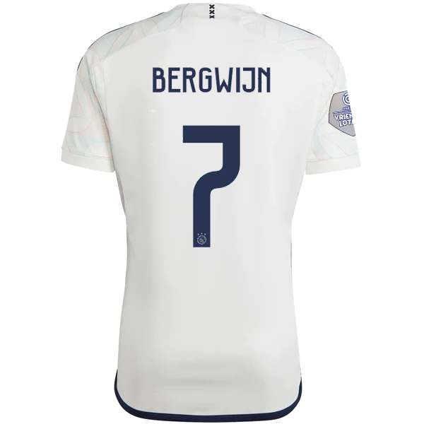 Image of قميص adidas Ajax Stephen Bergwijn Away Jersey مع رقعة الدوري الهولندي 23/24 (Core Wh