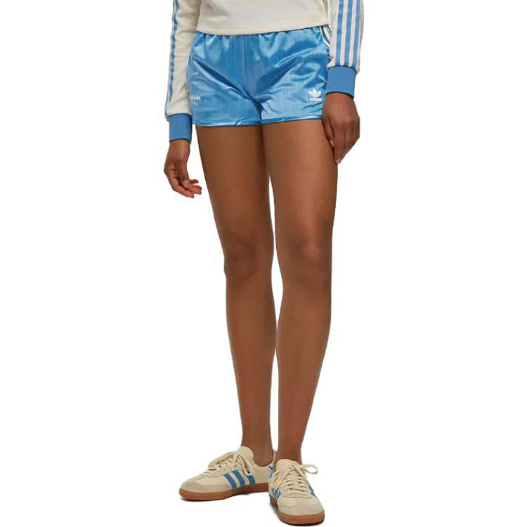 Image of (WMNS) adidas Originals x Sporty & Rich Short 'Blau' IN5252