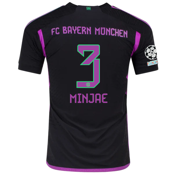 Image of adidas Bayern Munich Authentic Kim Min-jae Away Jersey w/ Champions League Patch