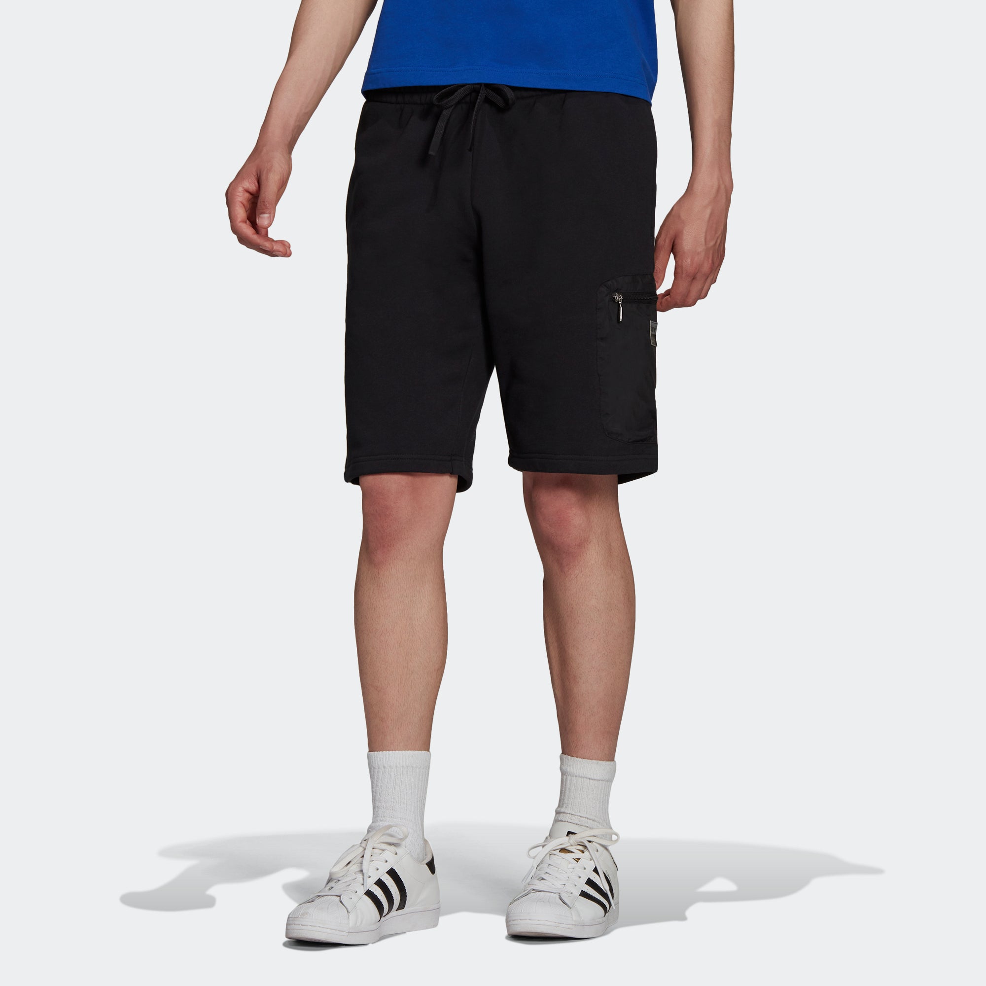 Image of adidas originals Tactical Short Metallic Zipper Cargo Pocket Sports Shorts Black
