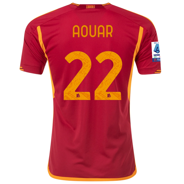 adidas Roma Houssem Aouar Heimtrikot mit Serie A-Aufnäher 23/24 (Team Victory Red)