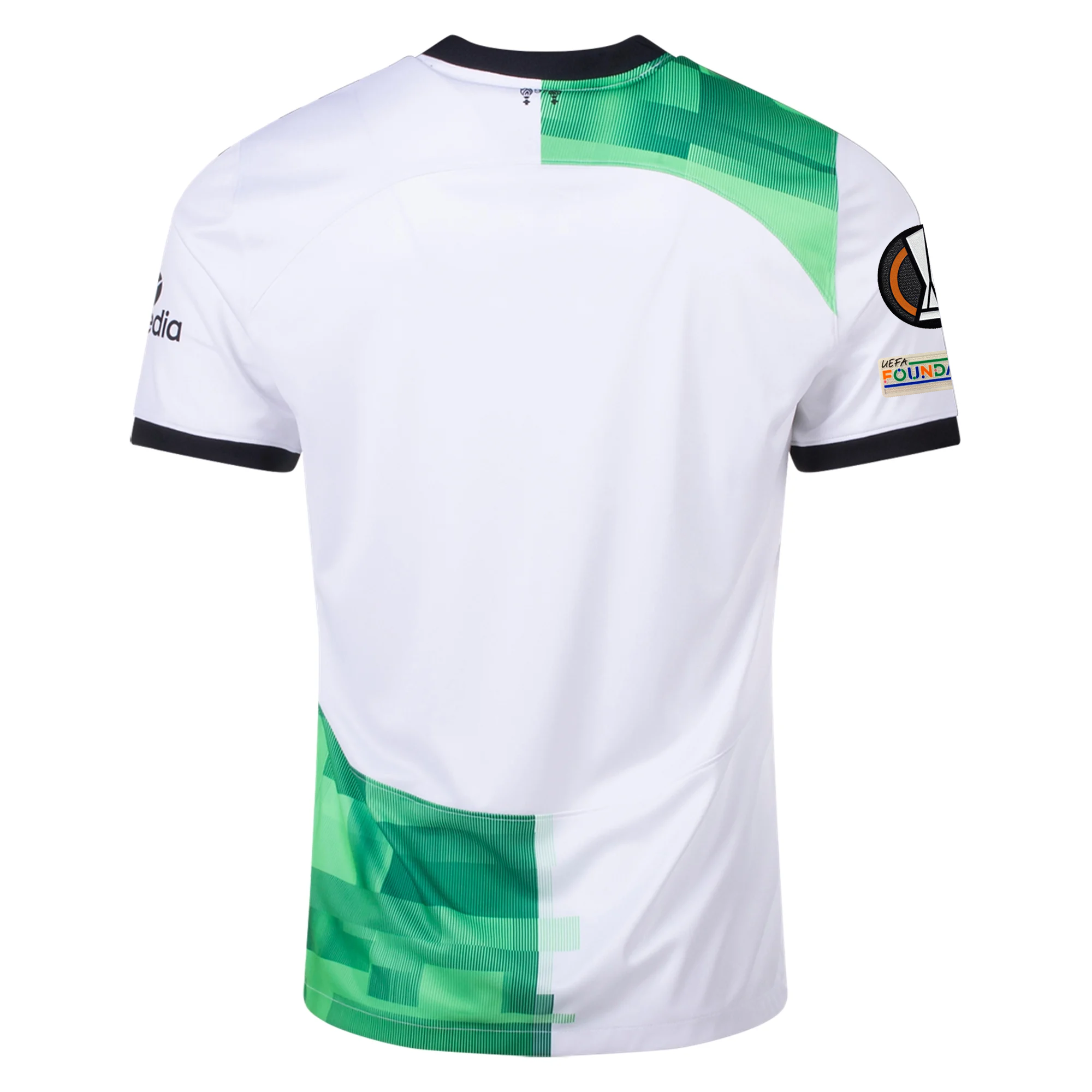 Image of Nike Liverpool Away Jersey w/ Europa League Patches 23/24 (White/Green Spark)
