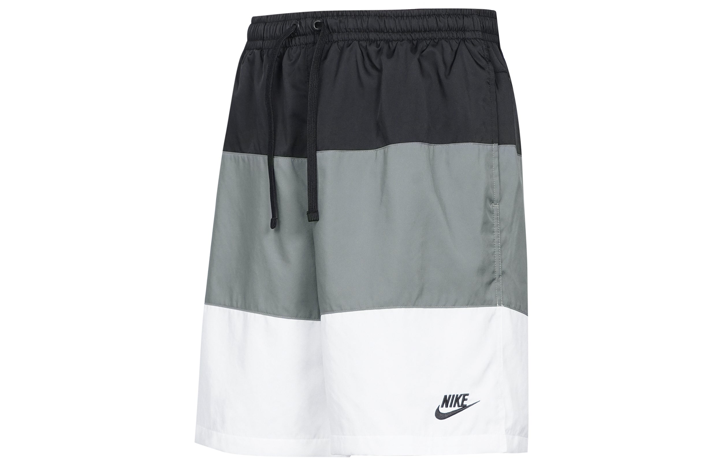 Image of Men's Nike Contrast Color Stitching Small Label Woven Sports Shorts Black DQ2427