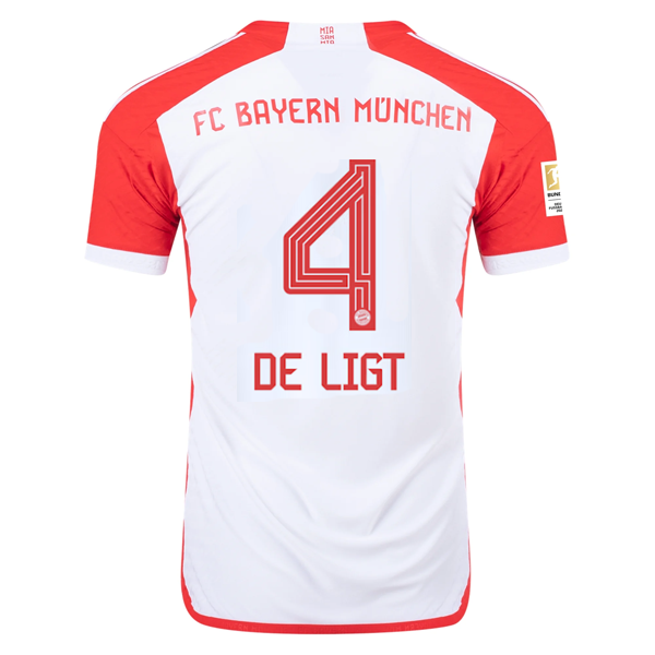 Image of adidas Bayern Munich Authentic Matthijs de Ligt Home Jersey w/ Bundesliga Champi