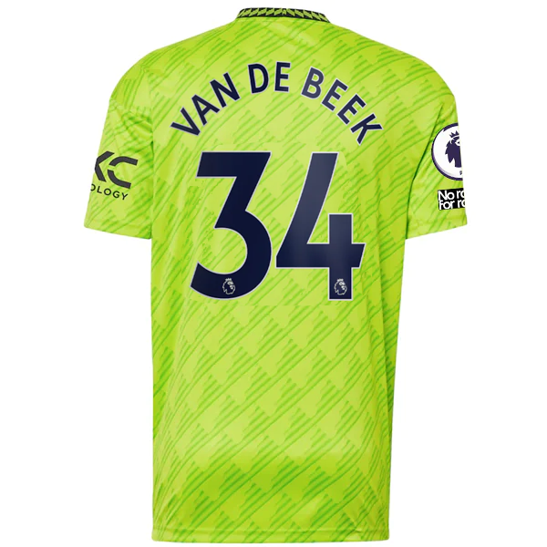 Image of adidas Manchester United Donny Van de Beek Third Jersey w/ EPL + No Room For Rac