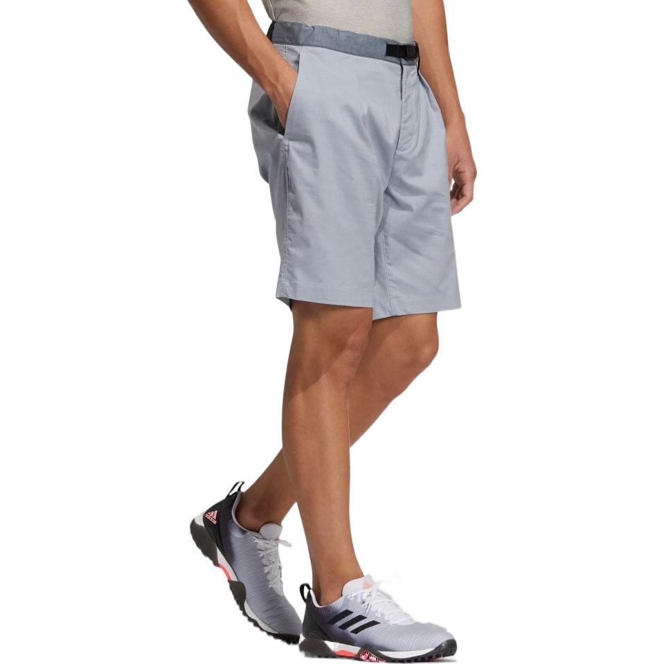 Image of Men's adidas Solid Color Lacing Straight Casual Shorts Silver GM0814