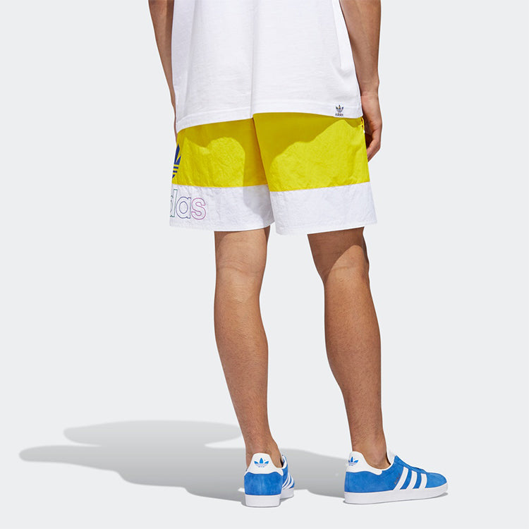 Image of adidas originals Contrasting Colors Logo Printing Sports Shorts Yellow GD0954