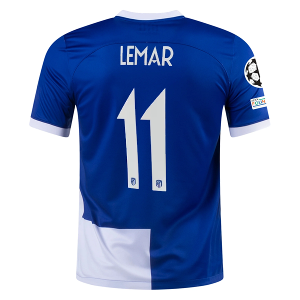 Nike Atletico Madrid Thomas Lemar Away Jersey w/ Champions League Patches 23/24