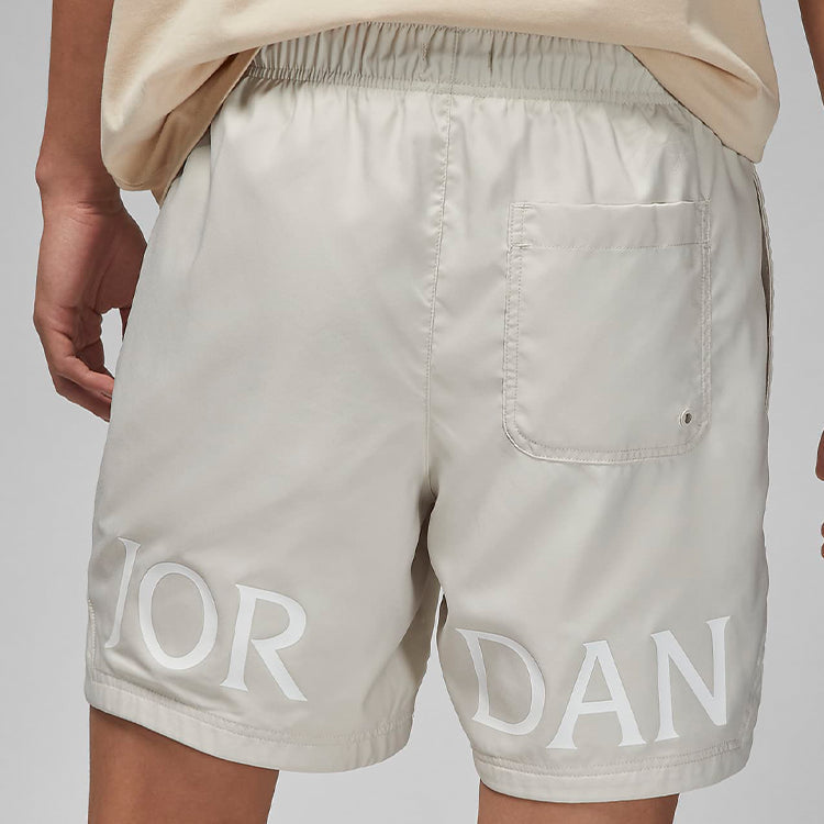 Image of Men's Air Jordan Logo Printing Lacing White Straight Shorts DM1373-104