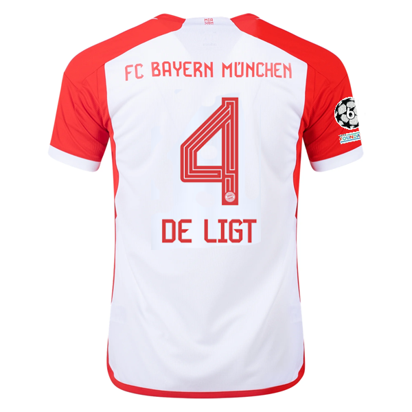 Image of adidas Bayern Munich Matthijs de Ligt Home Jersey 23/24 w/ Champions League Patc