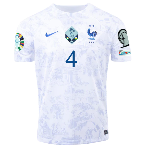 Nike France Raphael Varane Away Jersey w/ Nations League Champion Patch + Euro Q
