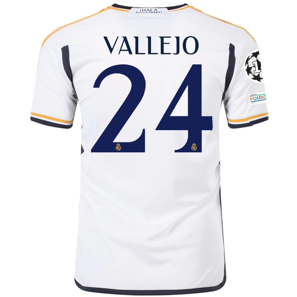 Image of adidas Real Madrid Jesus Vallejo Home Jersey w/ Champions League + Club World Cu