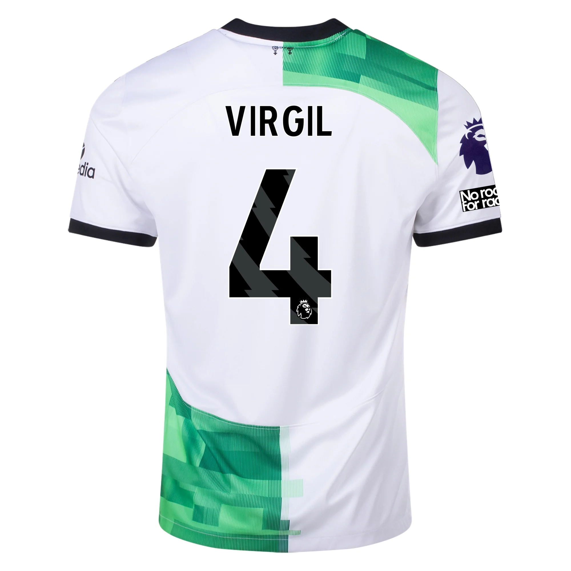 Image of Nike Liverpool Away Virgil Van Dijk Jersey w/ EPL + No Room For Racism Patches 2