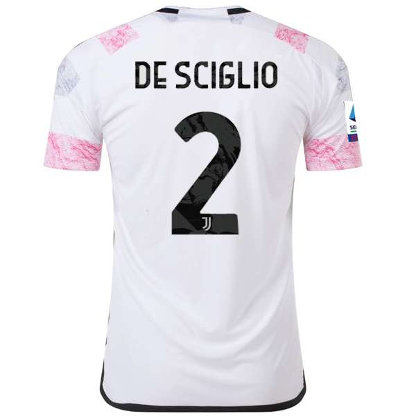 Image of adidas Juventus De Sciglio Away Jersey w/ Serie A 23/24 (White)