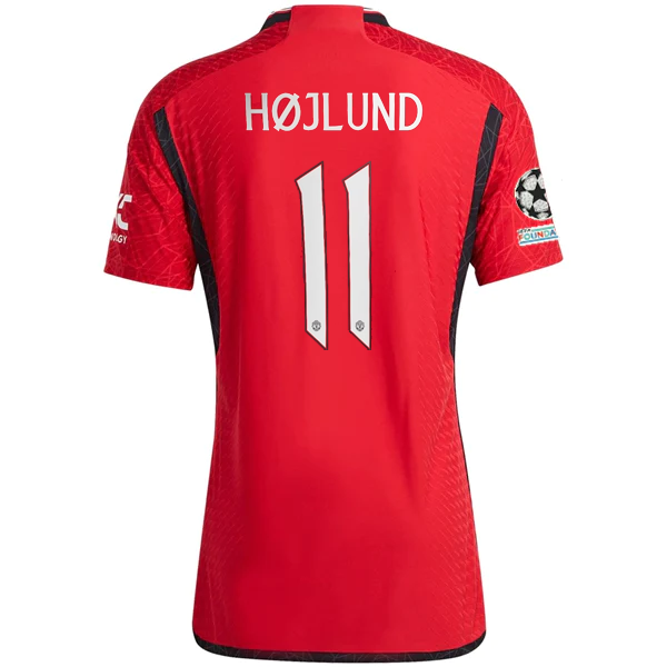 Image of adidas Manchester United Authenitc Rasmus Højlund Home Jersey 23/24 w/ Champions