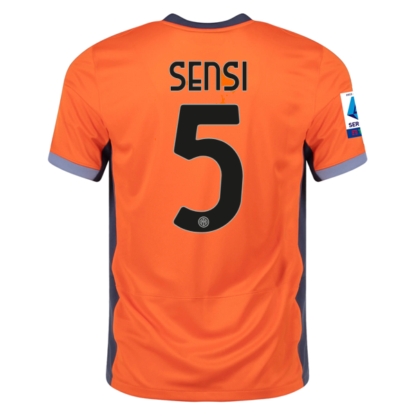 Nike inter Milan Stefano Sensi Third Jersey w/ Serie A + Copa Italia Patches 23/