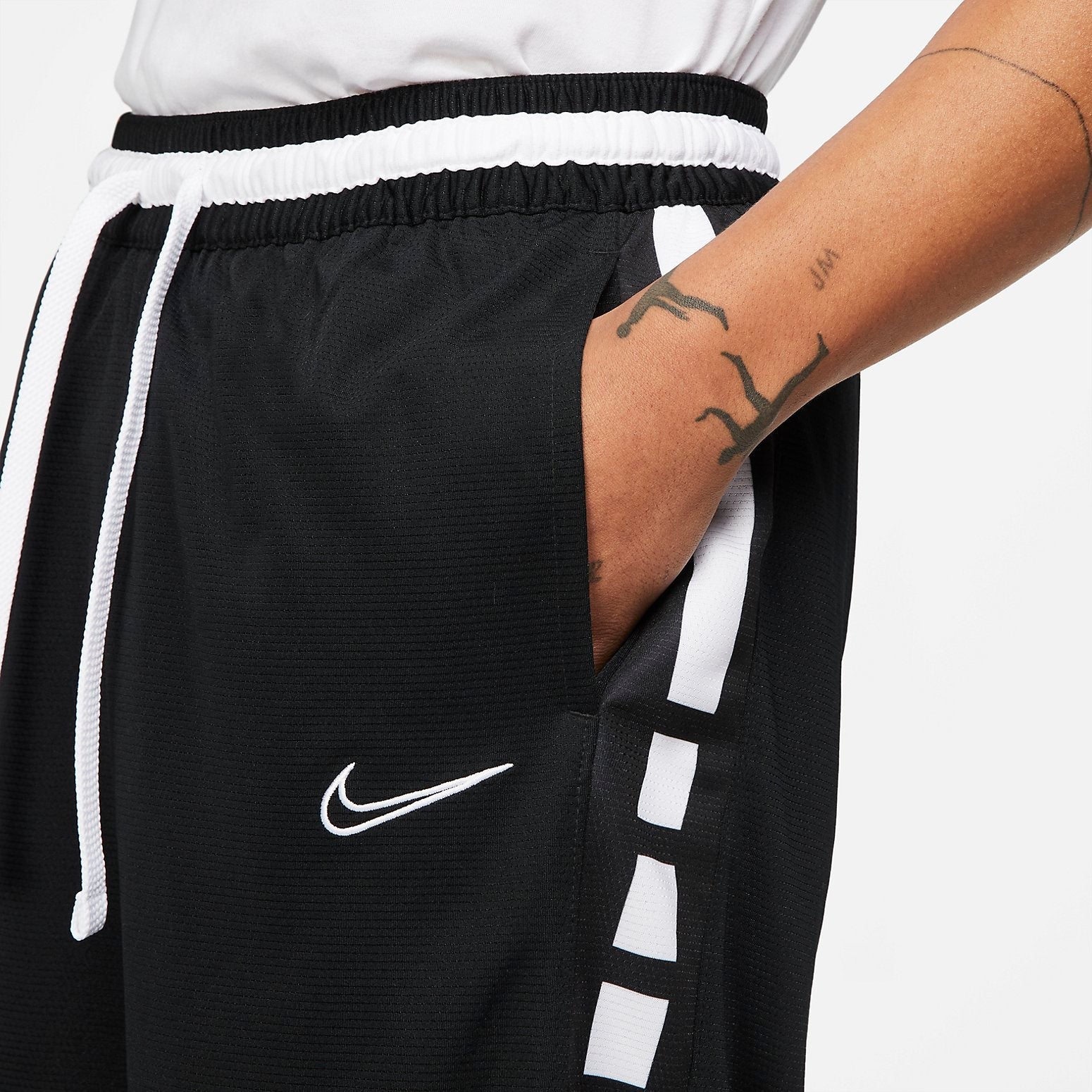 Image of Nike Elite Stripe Basketball Short Loose fit 'Black White' DD0563-010