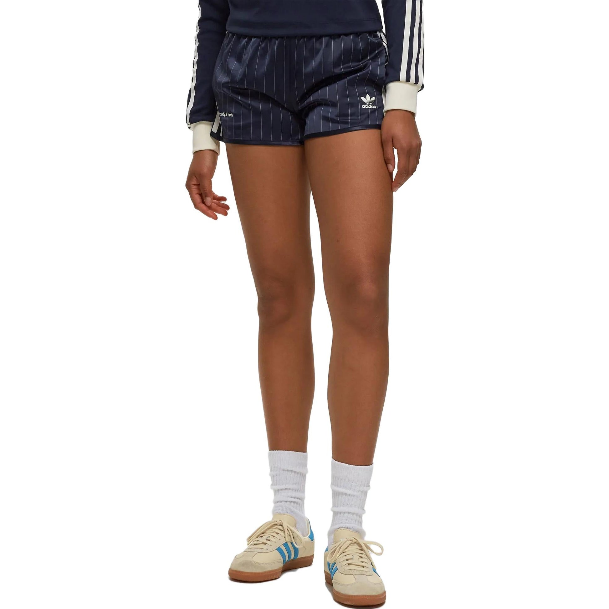 (WMNS) adidas Originals x Sporty & Rich Shorts 'Navy' IN5253