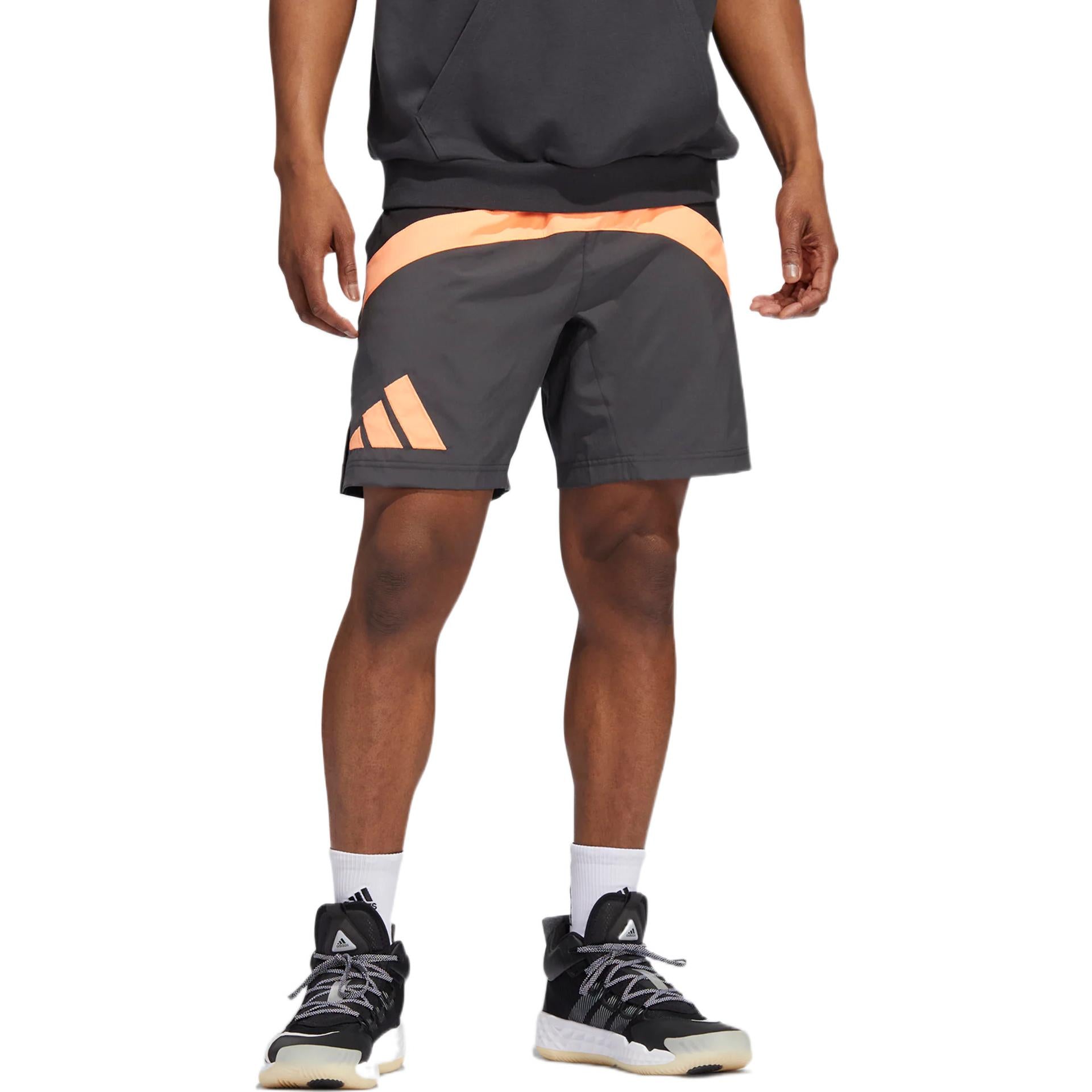 Men's adidas Galaxy Short Stripe Logo Printing Drawstring Lacing Straight Shorts