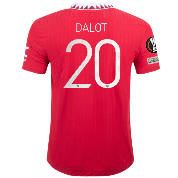 Image of adidas Manchester United Diogo Dalot Authentic Home Jersey w/ Europa League Patc