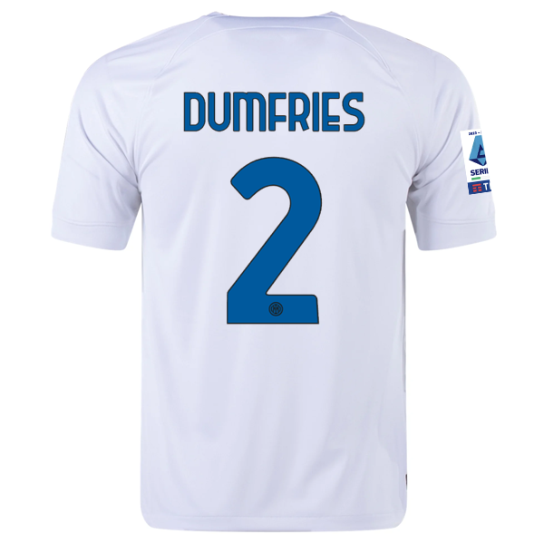 Nike Inter Milan Denzel Dumfries Away Jersey w/ Series A + Copa Italia Patches 2
