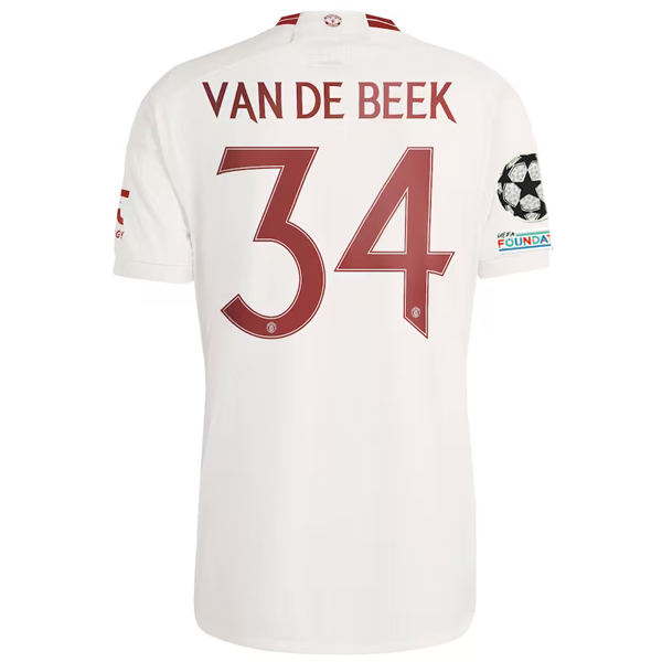 Image of adidas Manchester United Donny van de Beek Third Jersey w/ Champions League Patc