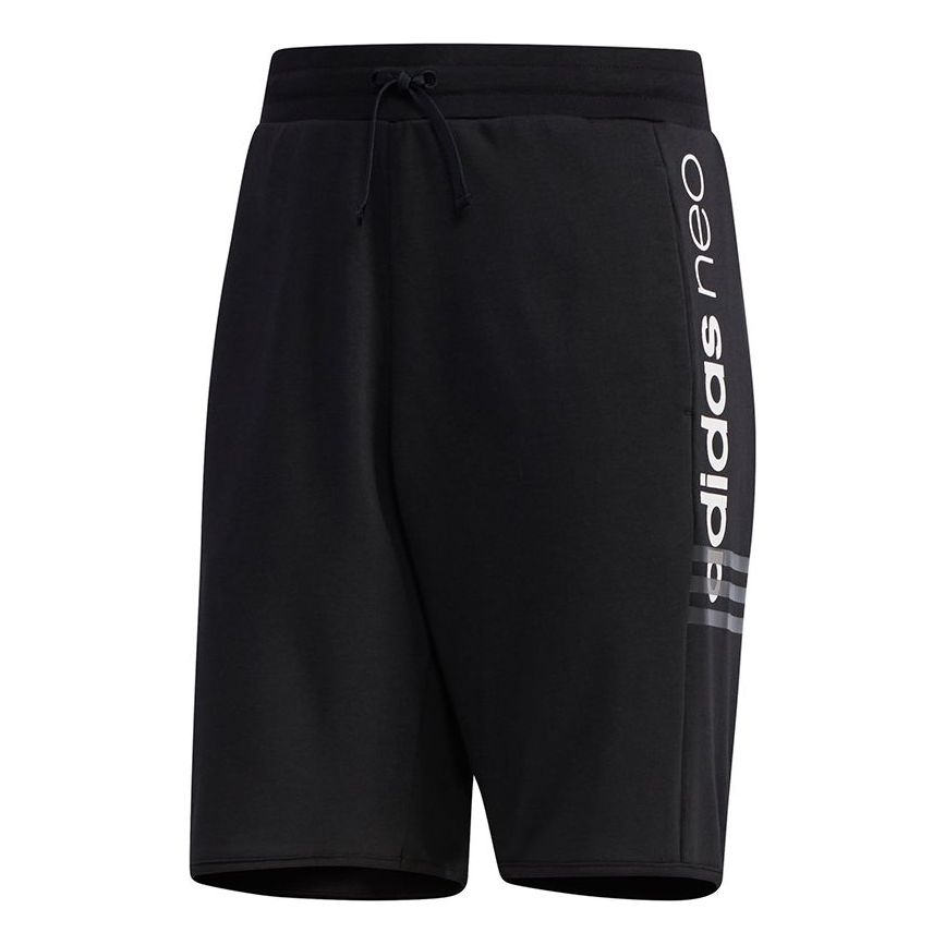 Image of adidas neo M Cs Brndd Shrt Side Alphabet Printing Casual Sports Shorts Black EI4