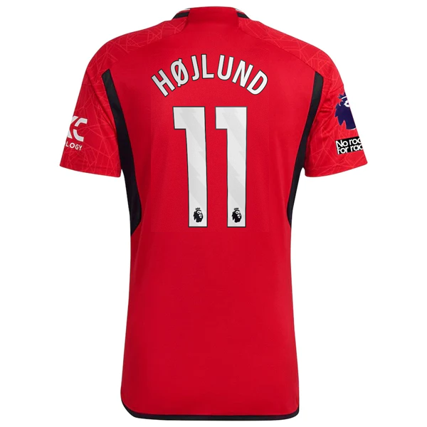 Image of adidas Manchester United Rasmus Højlund Home Jersey 23/24 w/ EPL + No Room For R