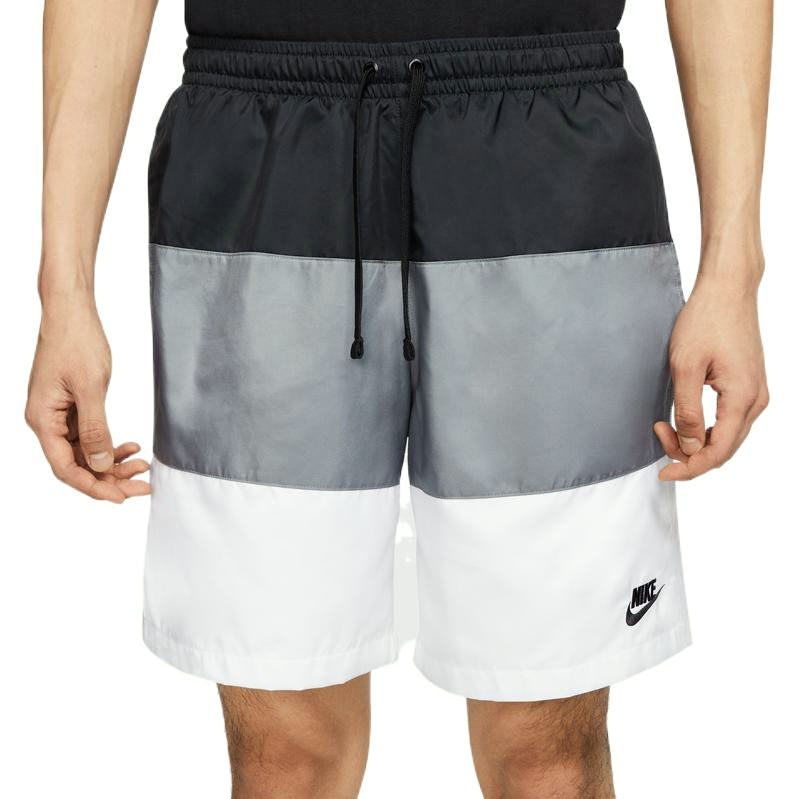 Image of Men's Nike Contrast Color Stitching Small Label Woven Sports Shorts Black DQ2427