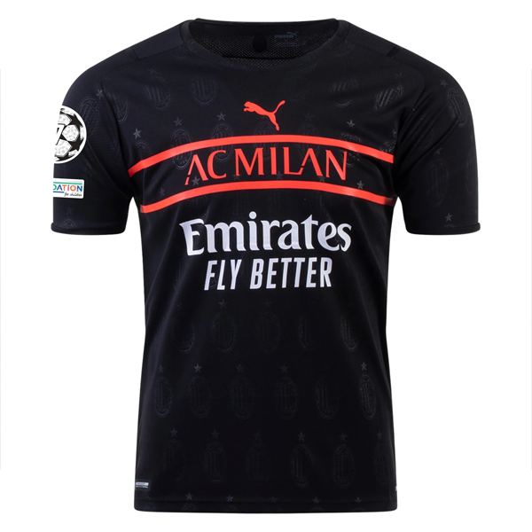 Puma AC Milan Third Jersey w/ Champions League Patches 21/22 (Puma Black/Red Bla
