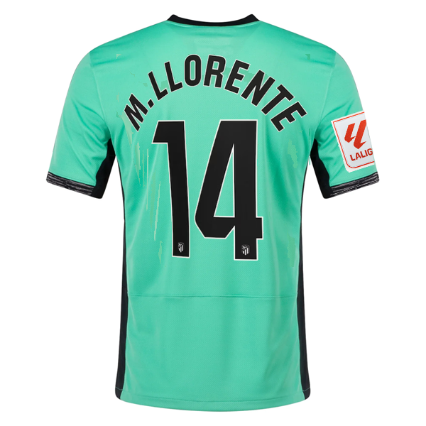 Image of Nike Atletico Madrid Marcos Llorente Third Jersey w/ La Liga Patch 23/24 (Spring