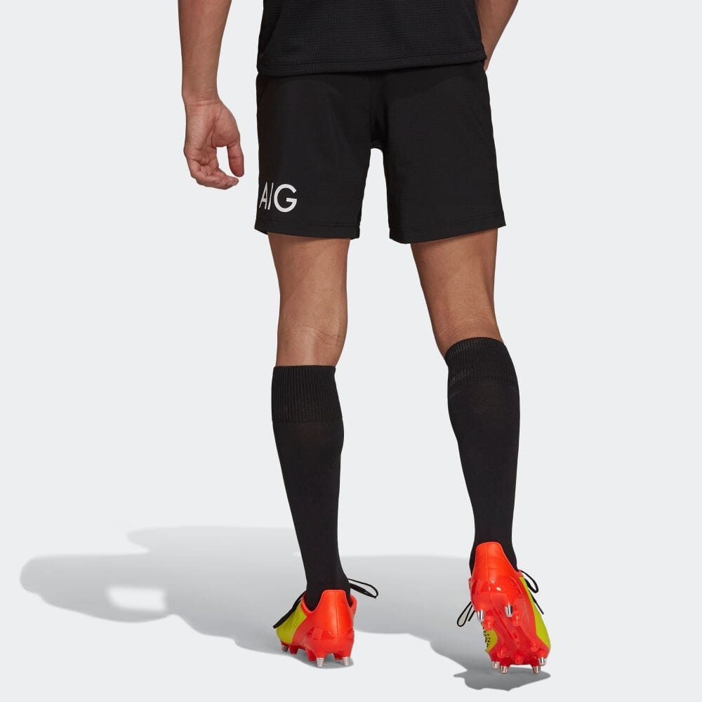 Image of Men's adidas Solid Color Logo Printing Rugby Sports Shorts Black GU1913