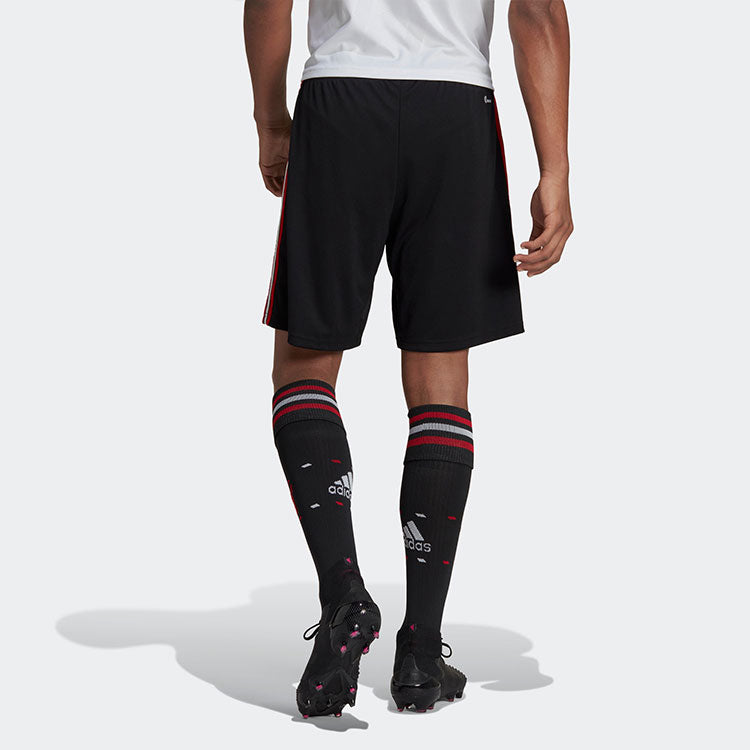 adidas MUFC Manchester United Soccer/Football Sports Stripe Shorts Black H13882