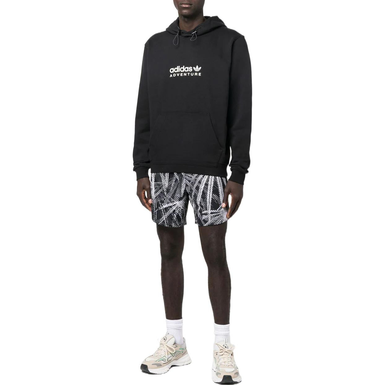 Image of Men's adidas Pattern Printing Straight Shorts Black HB6519