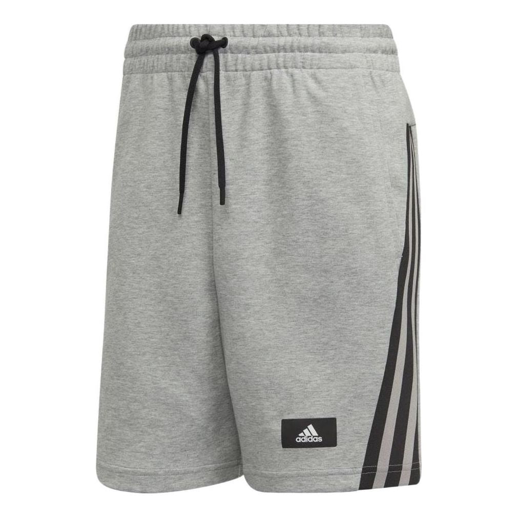 Image of Men's adidas Stripe Athleisure Casual Sports Shorts Japanese Version Gray H46516